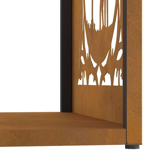 Casier à Bois Design Carré 40 cm en Acier Corten pour Jardin ou Salon – ComfortXL Outdoor Living - Image 10