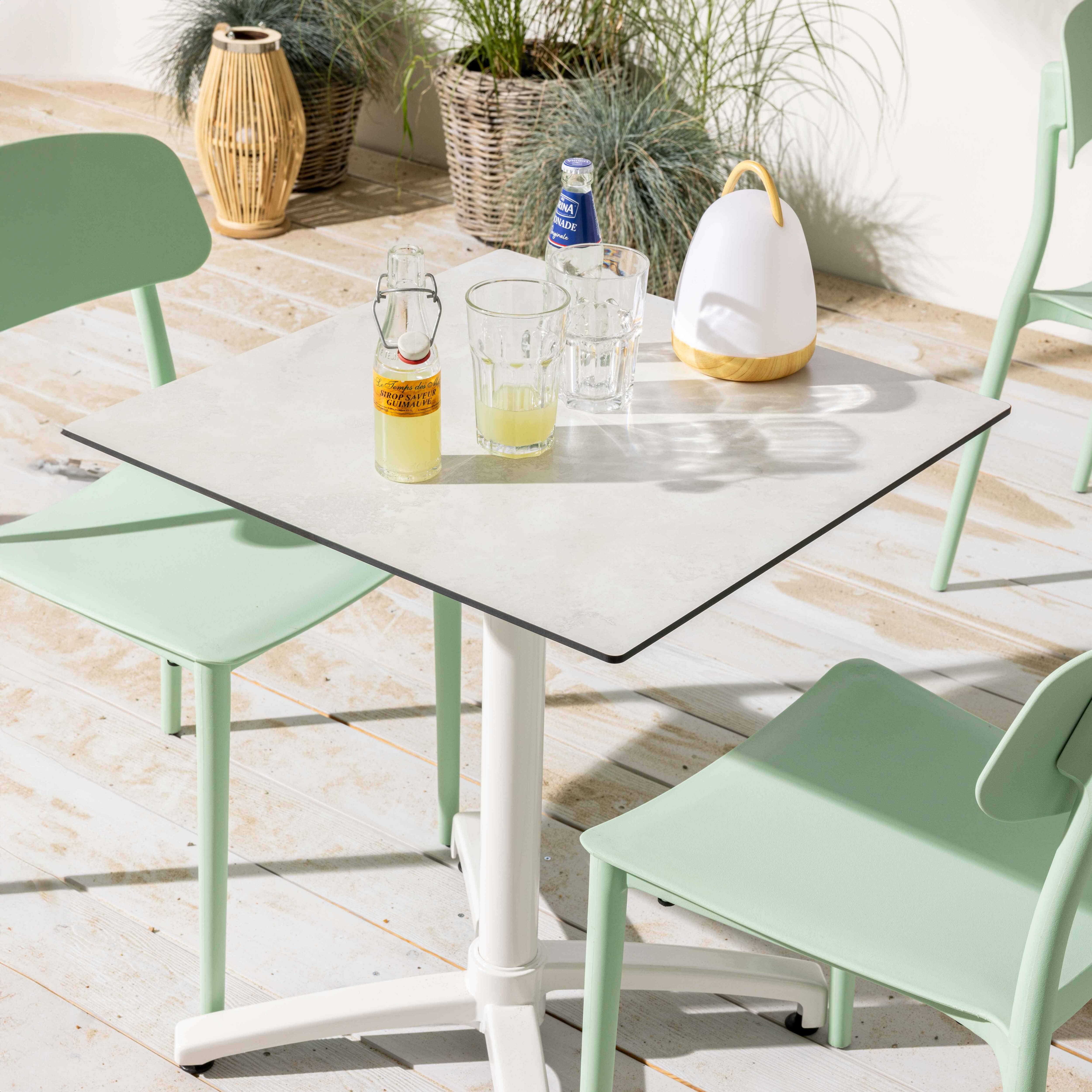 Oviala - Table de terrasse 60 x 60 cm inclinable stratifié béton gris clair Opéra - Oviala - Imagen 3