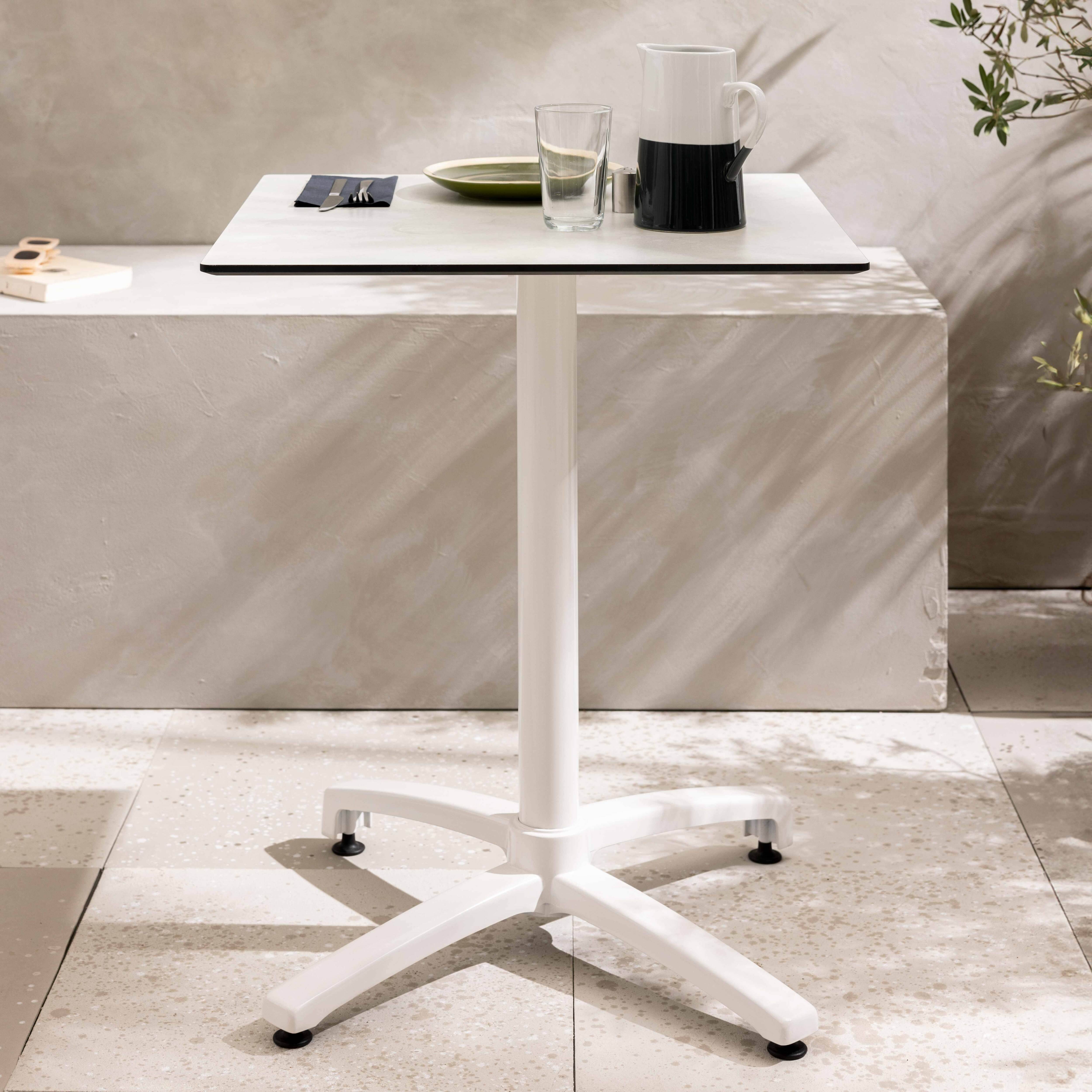 Oviala - Table de terrasse 60 x 60 cm inclinable stratifié béton gris clair Opéra - Oviala - Imagen 2