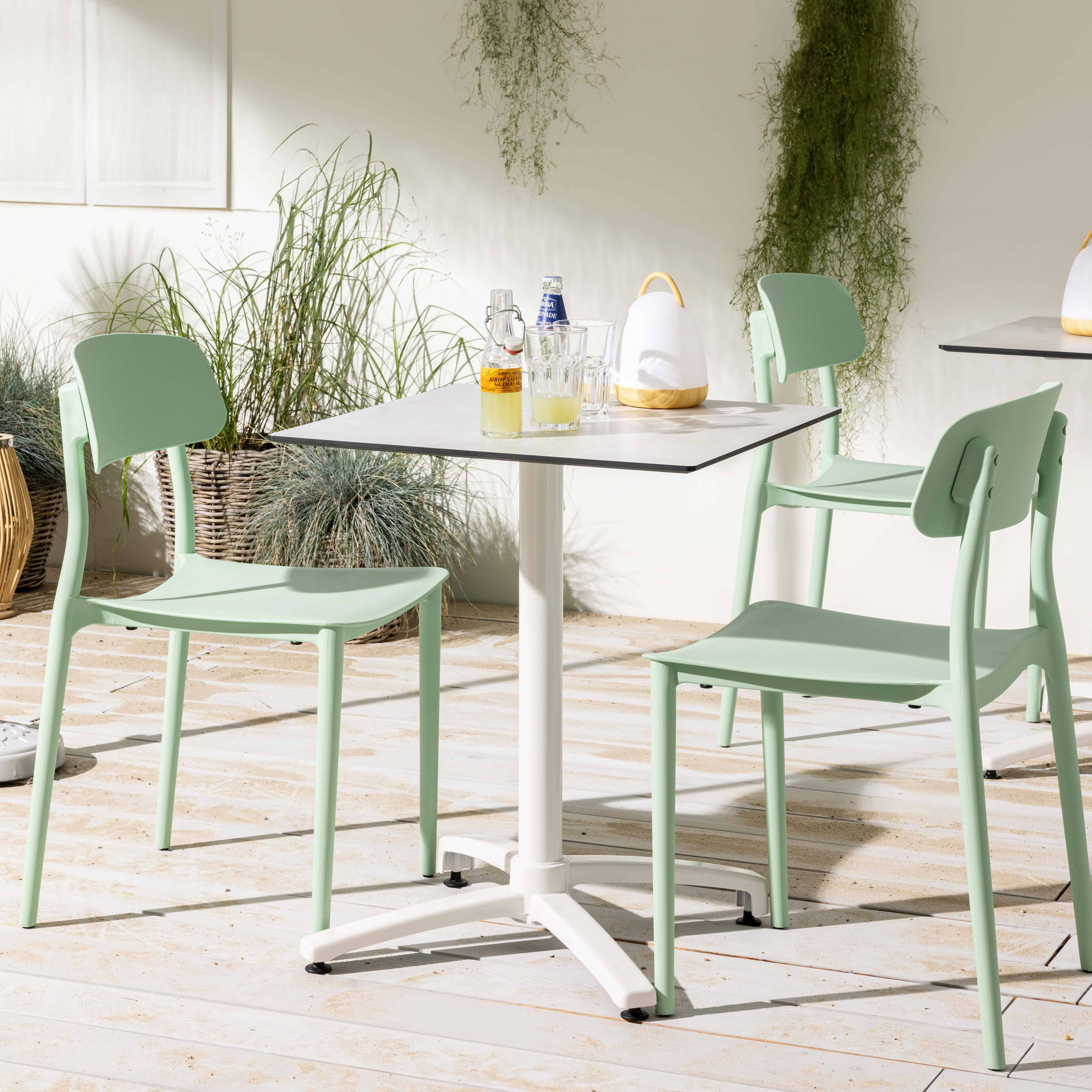 Oviala - Table de terrasse 60 x 60 cm inclinable stratifié béton gris clair Opéra - Oviala - Imagen 4