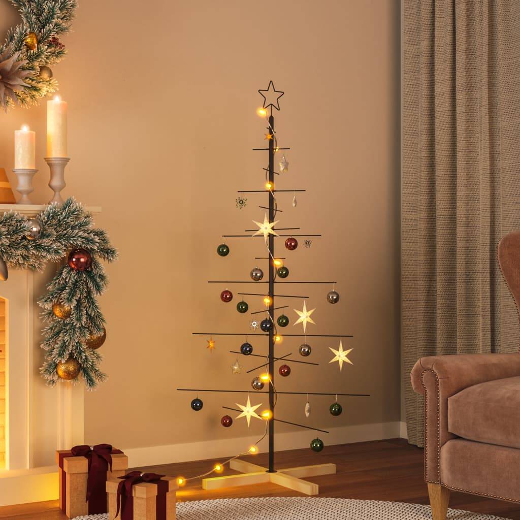 ComfortXL - Sapin de Noël scandinave en métal et bois à décorer pour intérieur Noir 150 cm – ComfortXL Outdoor Living - Image 1
