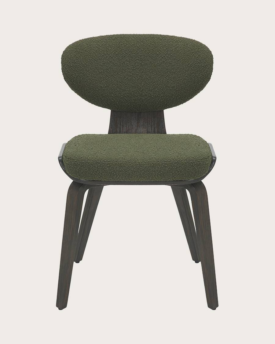 Hele - Chaise hele en tissu vert et pieds en bois - UNIQKA - Imagen 1