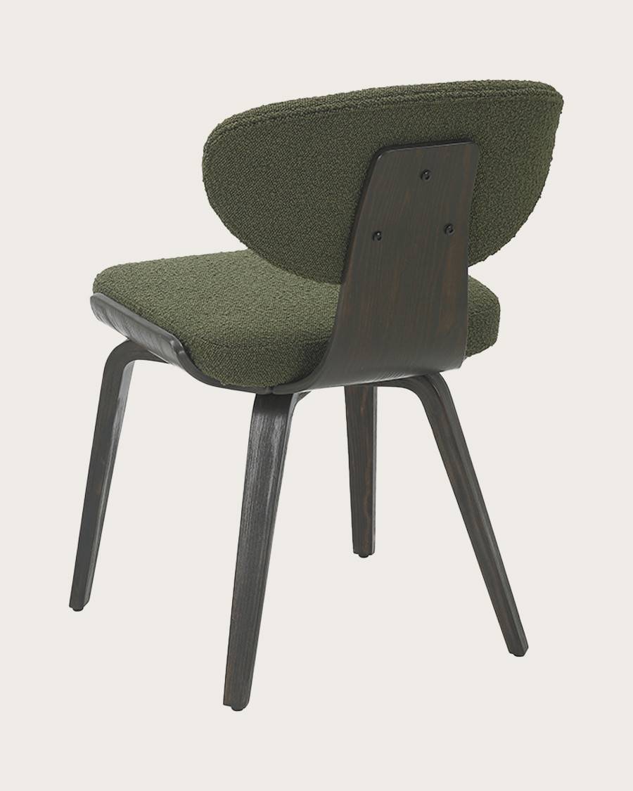 Hele - Chaise hele en tissu vert et pieds en bois - UNIQKA - Imagen 4