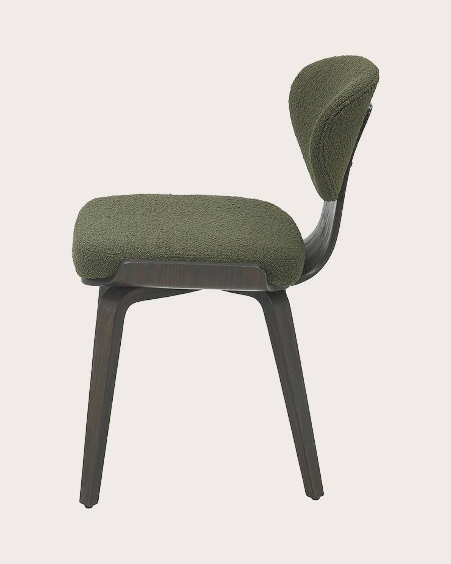 Hele - Chaise hele en tissu vert et pieds en bois - UNIQKA - Imagen 5