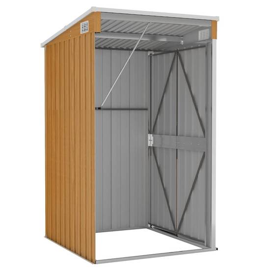 Vidaxl - Remise de jardin murale Marron 118x100x178 cm Acier galvanisé vidaXL 316220 - Image 6