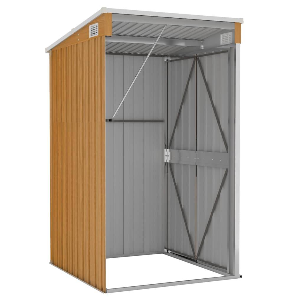 Vidaxl - Remise de jardin murale Marron 118x100x178 cm Acier galvanisé vidaXL 316220 - Image 6