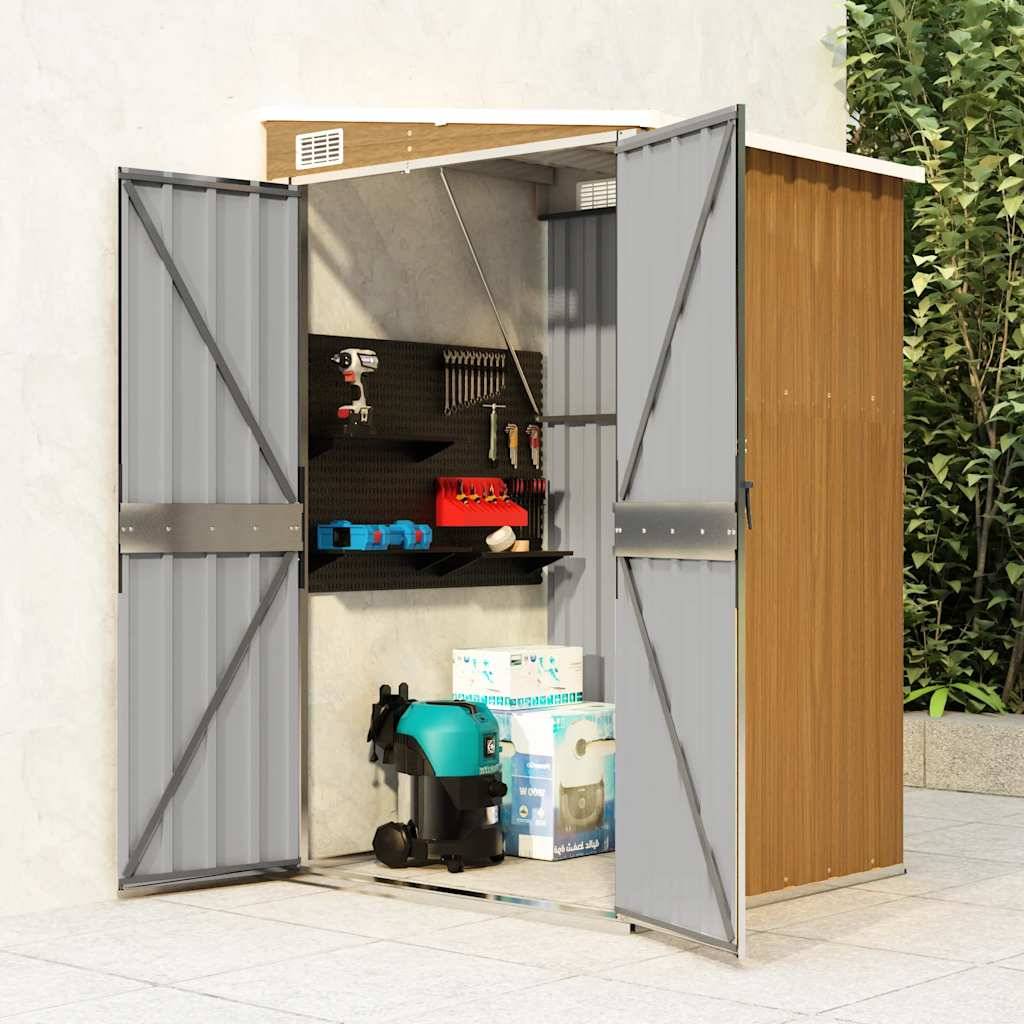 Vidaxl - Remise de jardin murale Marron 118x100x178 cm Acier galvanisé vidaXL 316220