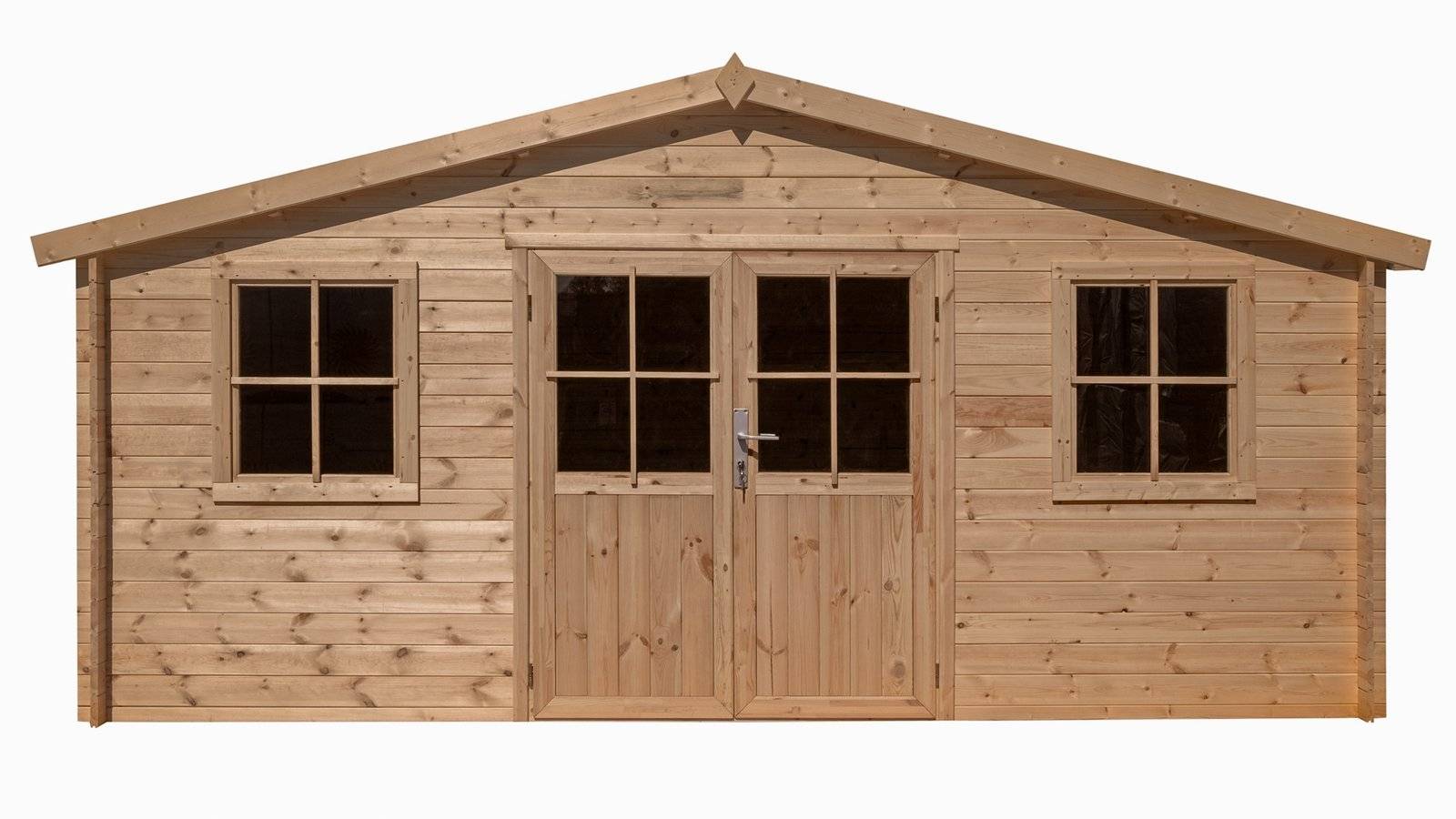 Abri de jardin bois, surface utile 17.35m², ep 28mm, 480x400, INT048/GARTFLEX - Image 1