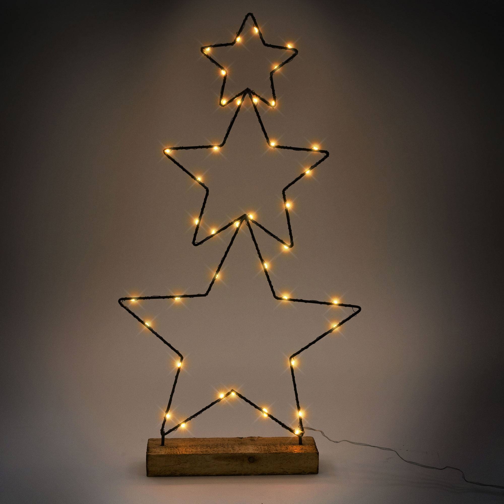 Ecd-Germany - 3x Étoiles décoratives de Noël avec 40 LED en métal éclairage blanc chaud 57 cm - Imagen 5