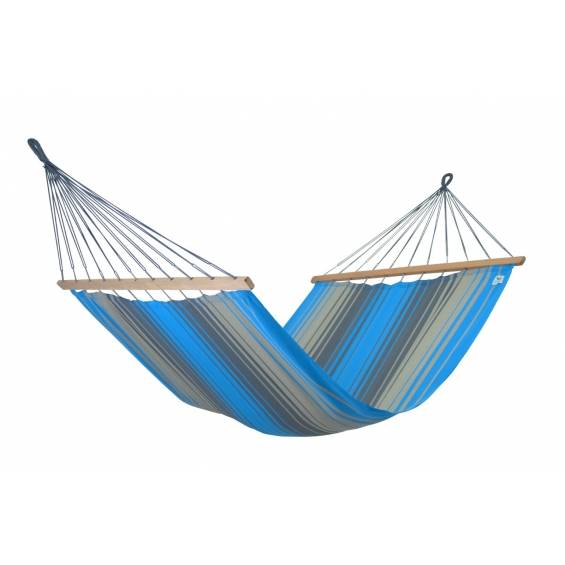 Jobek - Hamac KOUPLE 350x140 cm en Polypropylène Turquoise Anthracite certifié FSC 100%  JOBEK