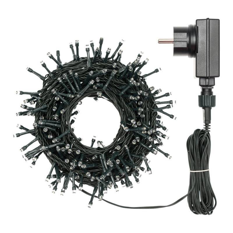Lotti - Guirlande extérieure 12,8M 320 LED bleu 8 jeux de lumière câble vert 31V IP44 Lotti - Imagen 3