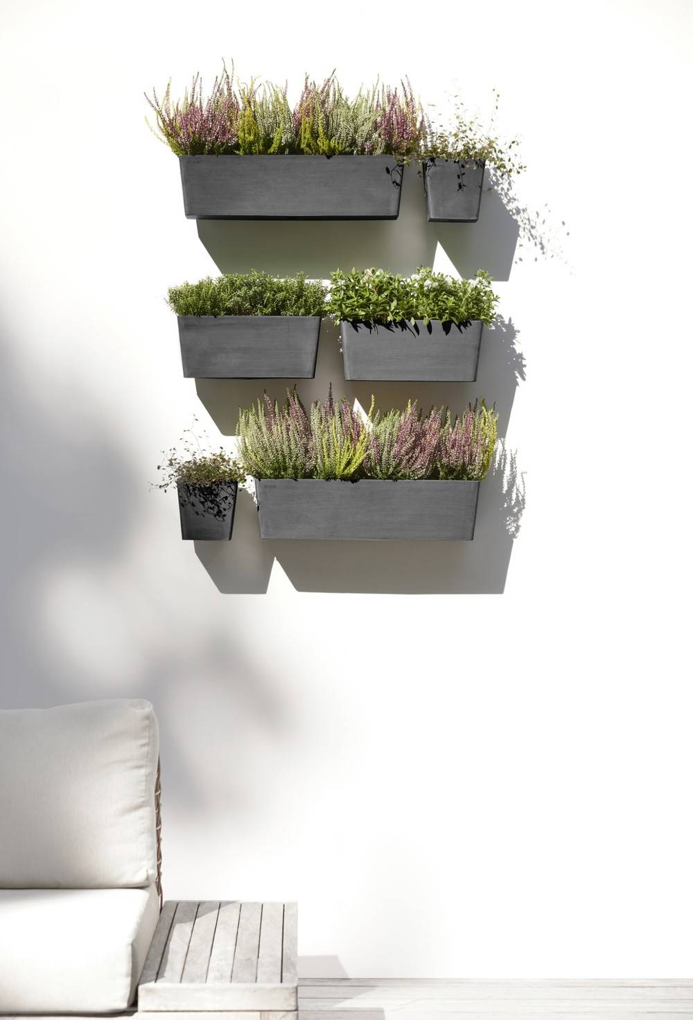 Ecopots - Pot suspension mural Manhattan Wall M Gris Foncé - 35 x 17,2 x H. 15 cm - 5,6 L ECOPOTS - Imagen 5