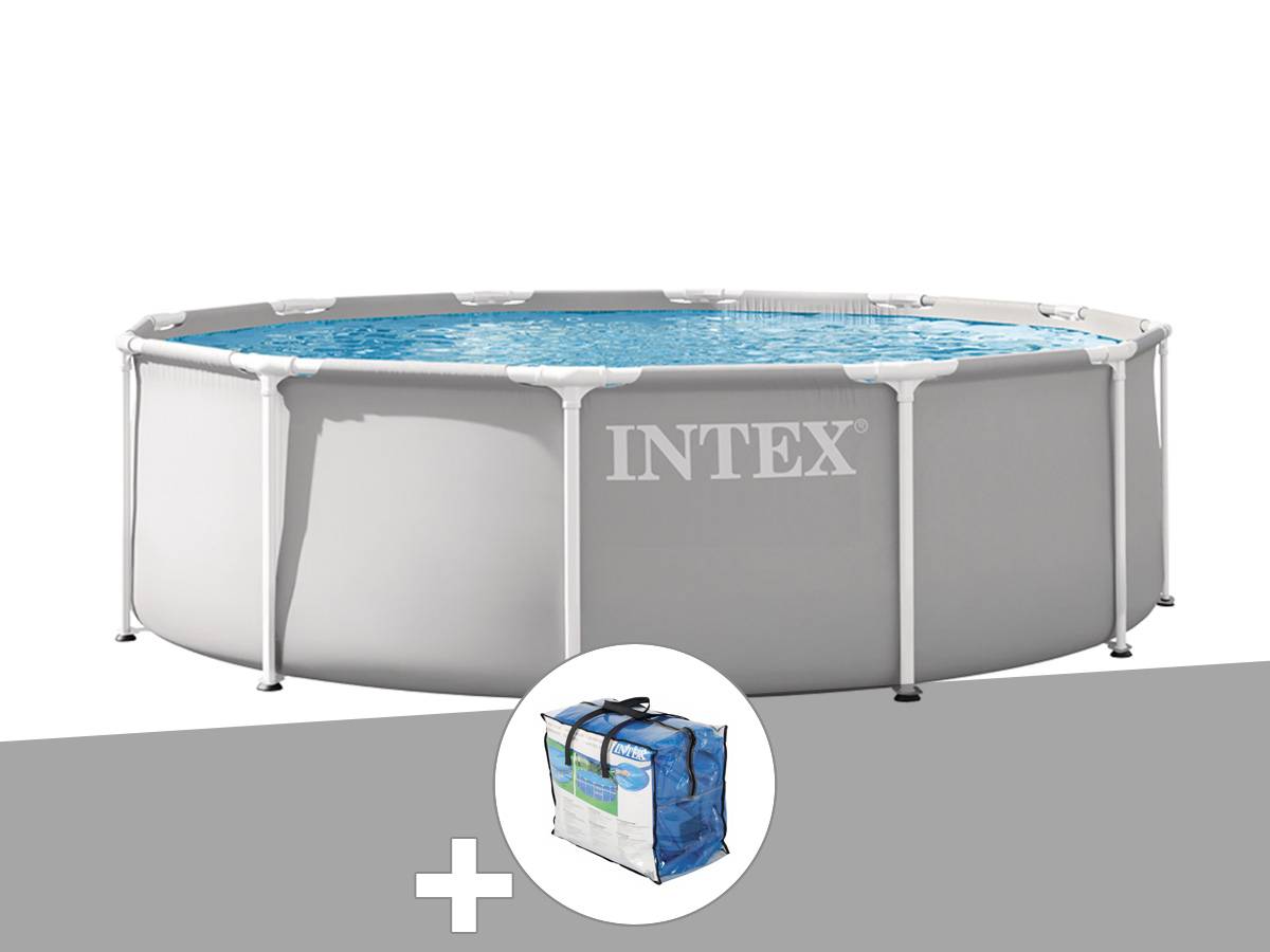Kit piscine tubulaire Intex Prism Frame ronde 3,05 x 0,76 m + Bâche à bulles