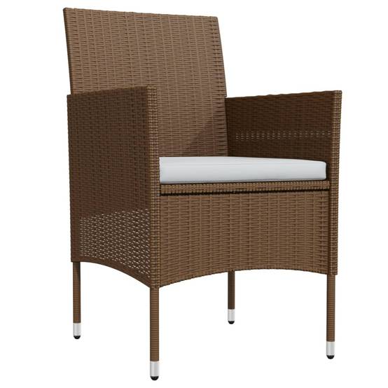 Table et Chaises de Jardin 4 Pers Résine Tressée Acier Extérieur Marron 5 pcs – ComfortXL Outdoor Living - Image 3