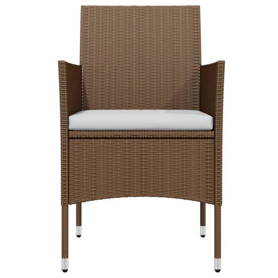 Table et Chaises de Jardin 4 Pers Résine Tressée Acier Extérieur Marron 5 pcs – ComfortXL Outdoor Living - Image 4