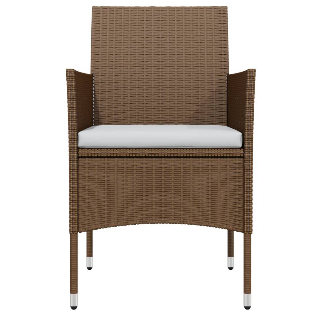 Table et Chaises de Jardin 4 Pers Résine Tressée Acier Extérieur Marron 5 pcs – ComfortXL Outdoor Living - Image 4