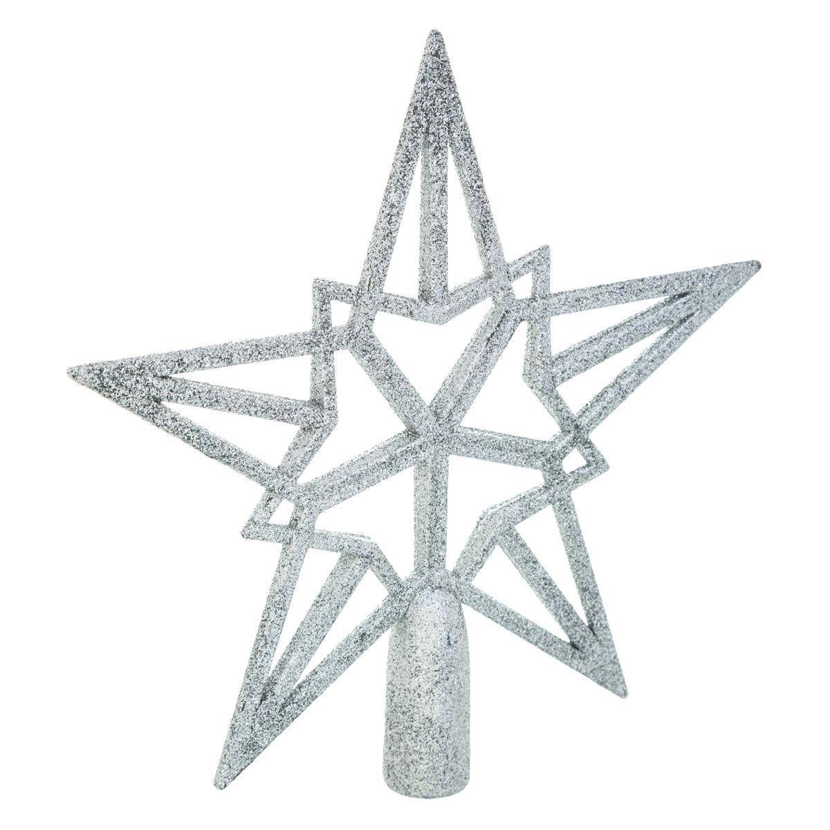 Fééric Lights & Christmas - Cimier Étoile Paillettes Argent 20 cm - Feeric Lights & Christmas - Imagen 2