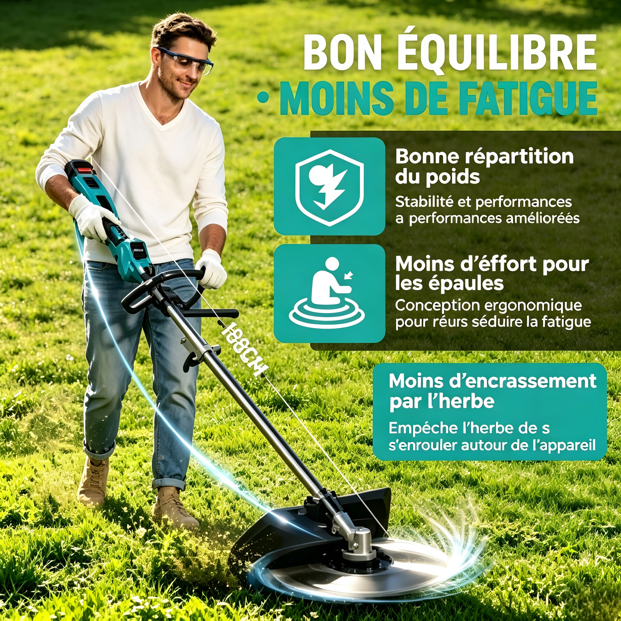 Sans Marque - Tondeuse à gazon sans fil 950 W avec moteur sans balais Traumheim - Image 2