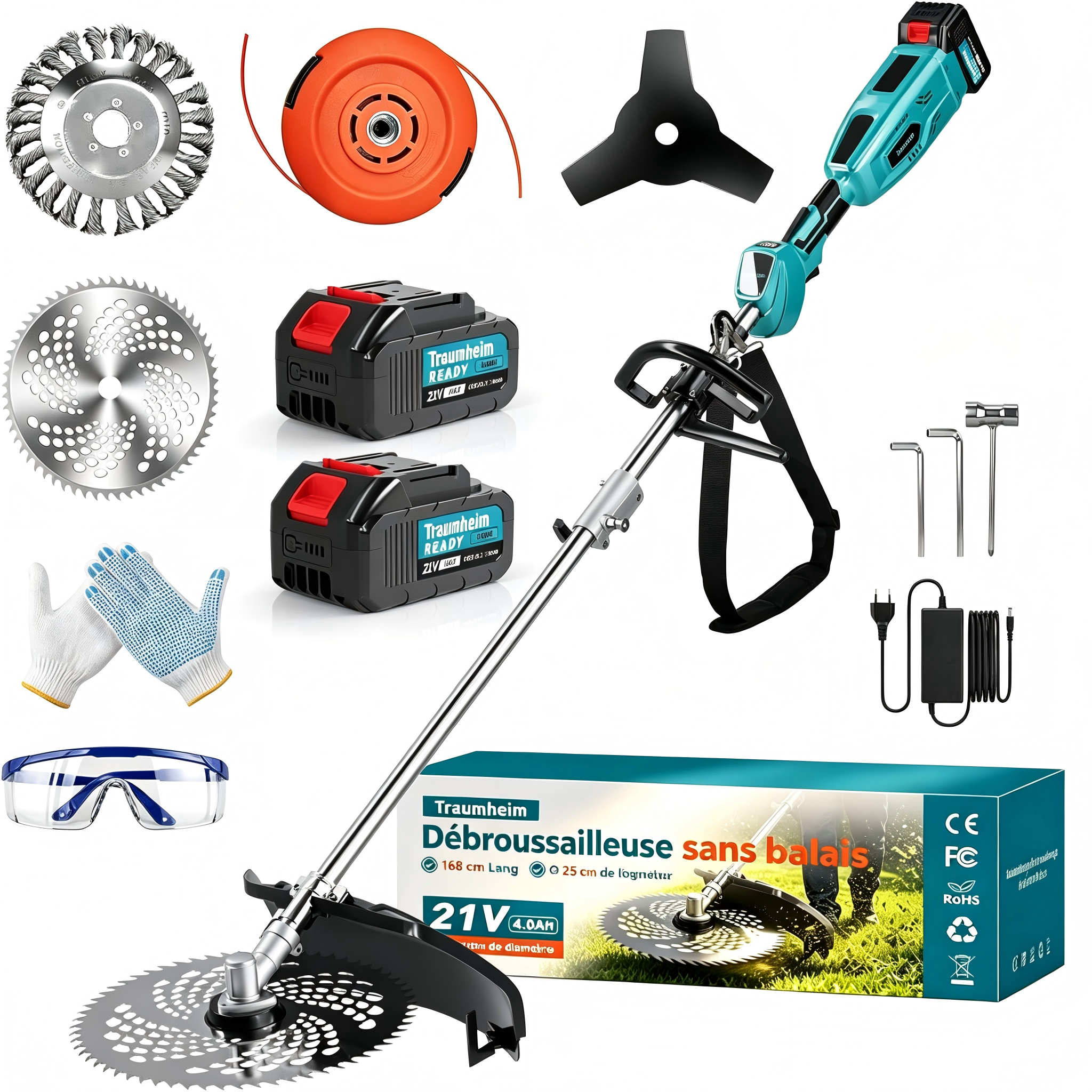 Sans Marque - Tondeuse à gazon sans fil 950 W avec moteur sans balais Traumheim - Image 1