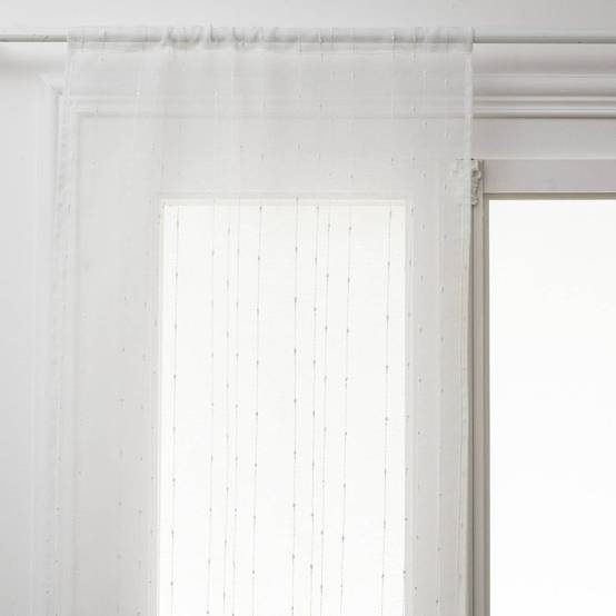 Atmosphera - Lot de 2 voilages "Anissa" blanc 60x90cm - Atmosphera Créateur d'intérieur - Image 2