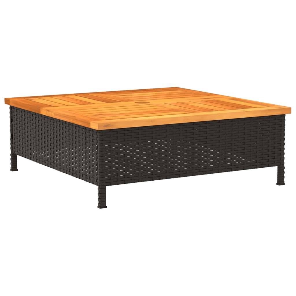 Vidaxl - Couvercle de base de parasol noir 70x70x25 cm résine tressée et acacia vidaXL 365952 - Image 5