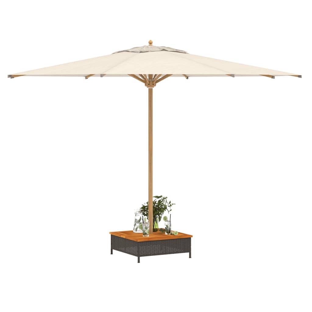 Vidaxl - Couvercle de base de parasol noir 70x70x25 cm résine tressée et acacia vidaXL 365952 - Image 3