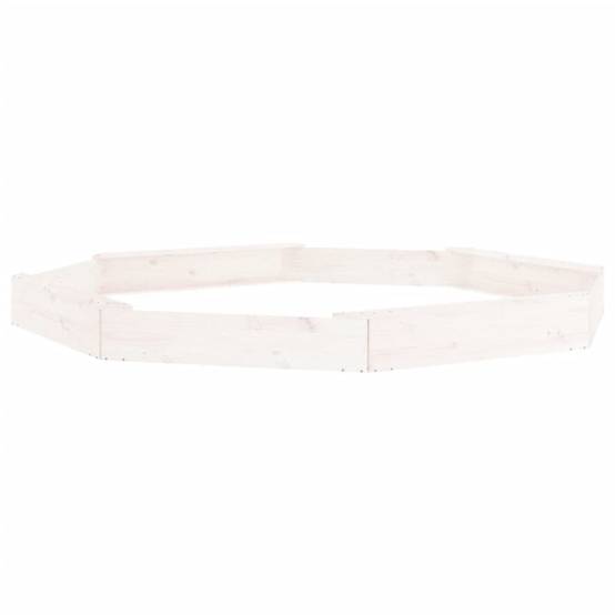 Bac à sable - Maison de jeu pour enfants avec sièges blanc octogone bois de pin massif-JU12097 - Image 6