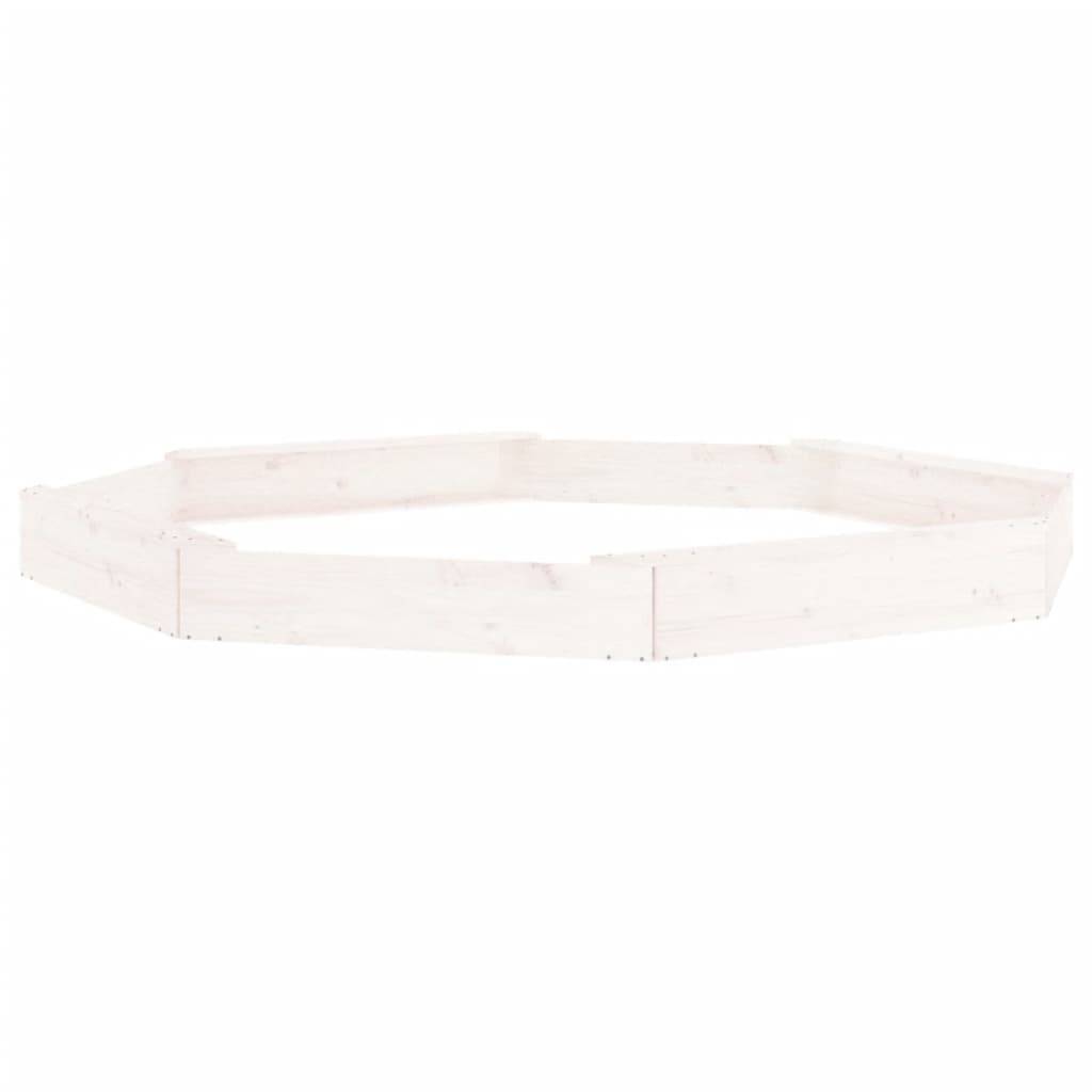 Bac à sable - Maison de jeu pour enfants avec sièges blanc octogone bois de pin massif-JU12097 - Image 6