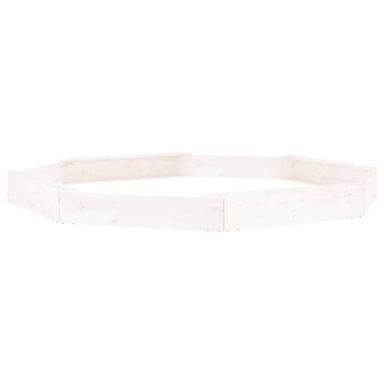 Bac à sable - Maison de jeu pour enfants avec sièges blanc octogone bois de pin massif-JU12097 - Image 1
