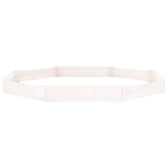 Bac à sable - Maison de jeu pour enfants avec sièges blanc octogone bois de pin massif-JU12097 - Image 5