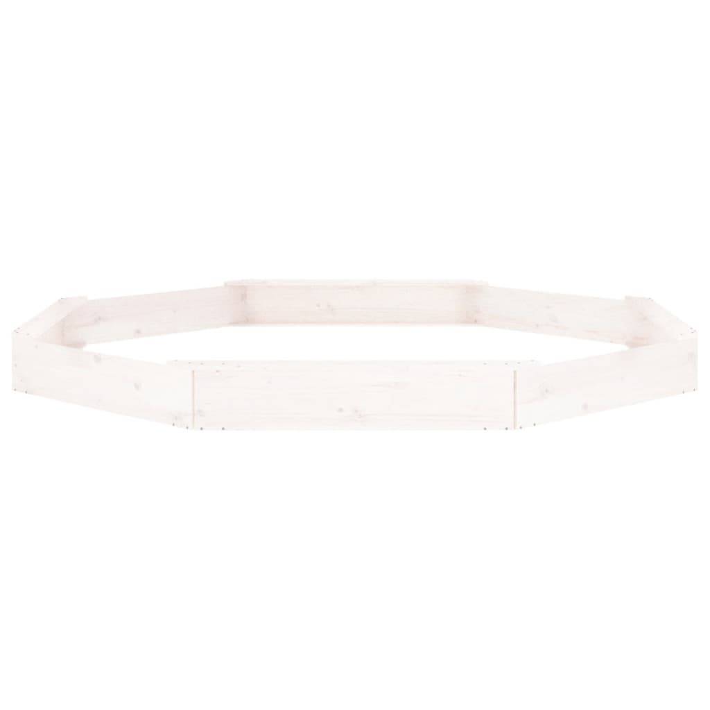 Bac à sable - Maison de jeu pour enfants avec sièges blanc octogone bois de pin massif-JU12097 - Image 5