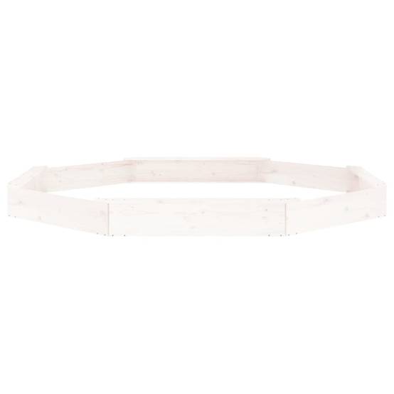Bac à sable - Maison de jeu pour enfants avec sièges blanc octogone bois de pin massif-JU12097 - Image 4