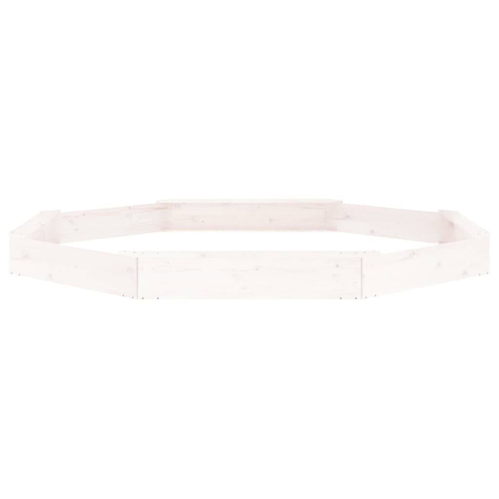 Bac à sable - Maison de jeu pour enfants avec sièges blanc octogone bois de pin massif-JU12097 - Image 4