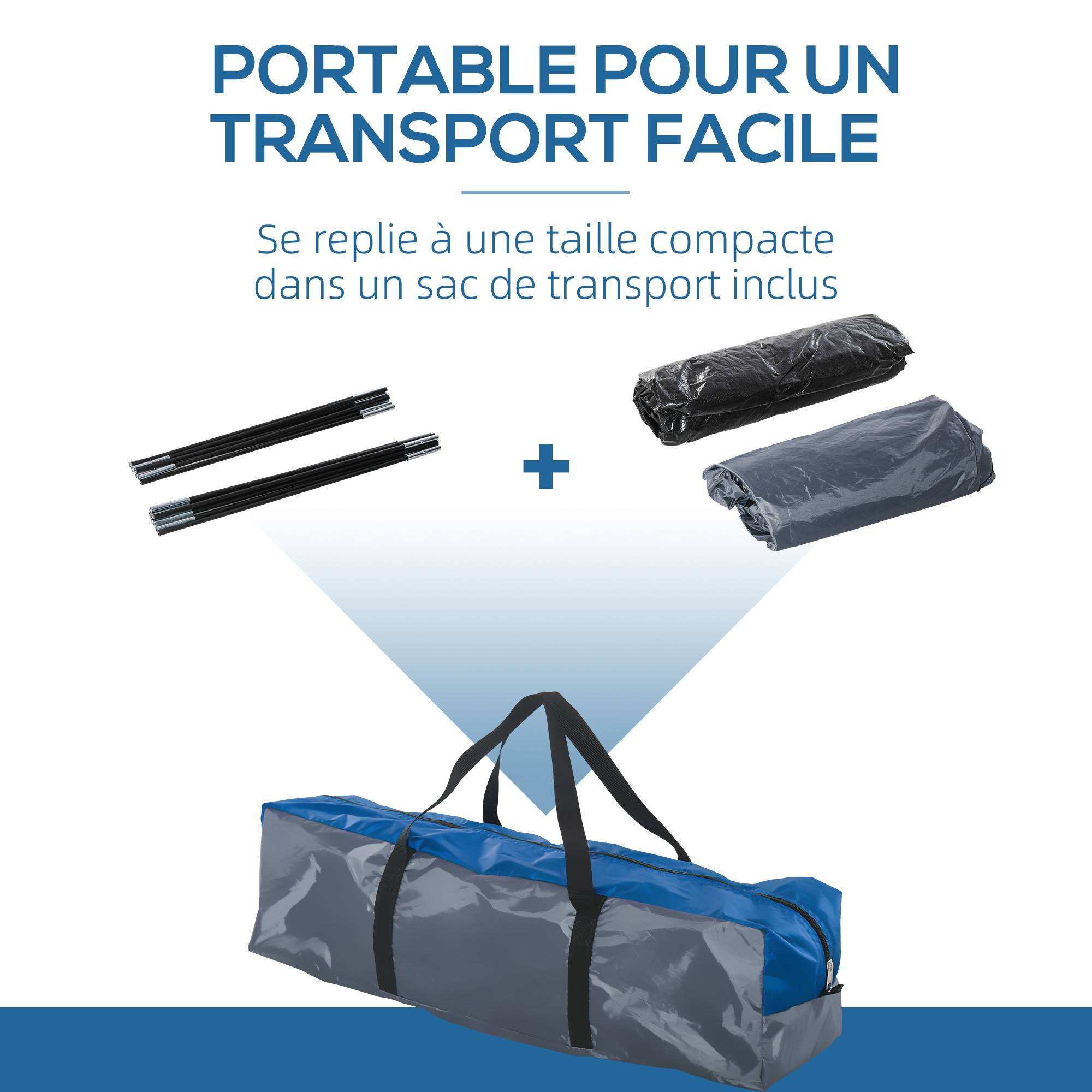 Tente de camping polyester bleu marine 300 x 250 x 130 cm - PANGIVO - Image 8
