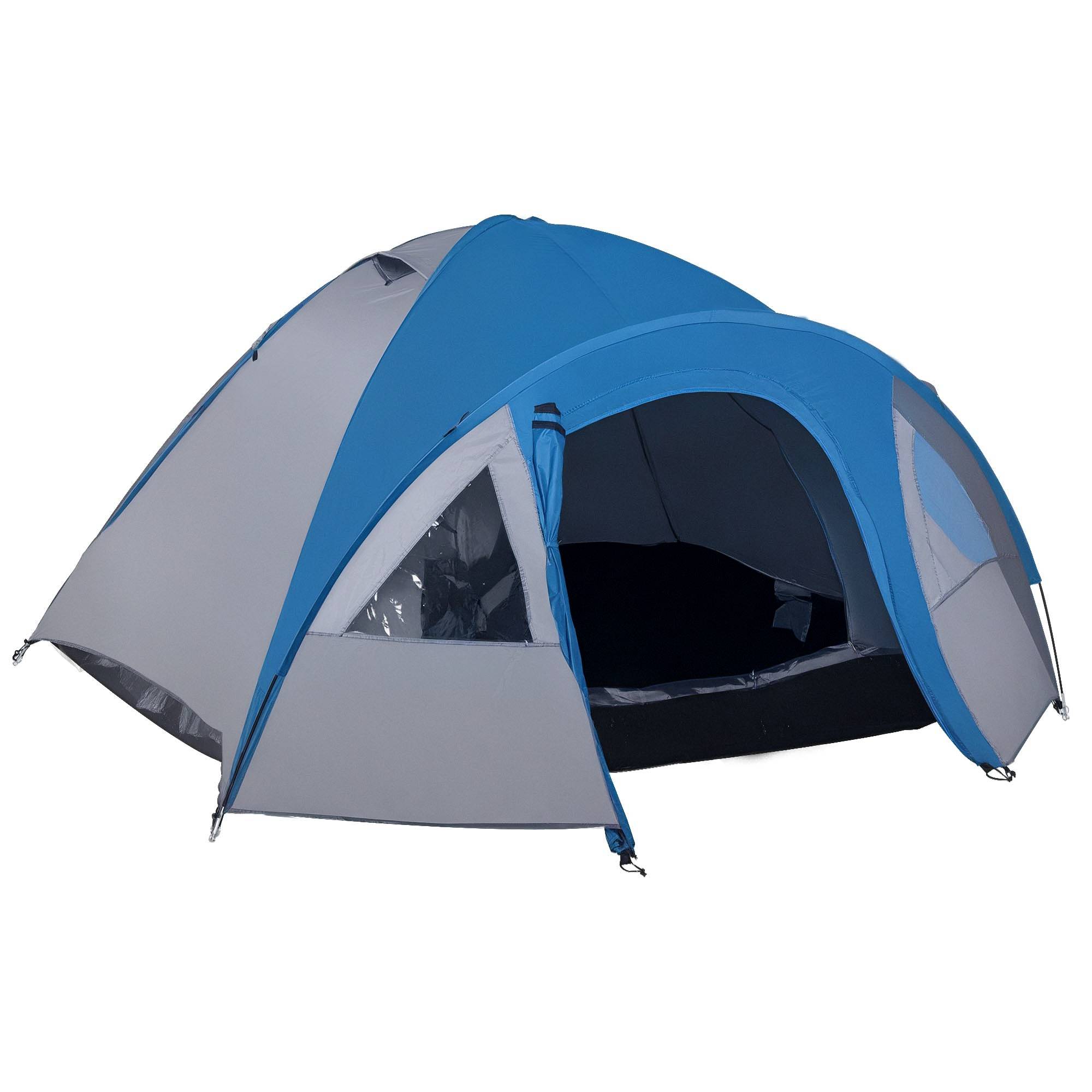 Tente de camping polyester bleu marine 300 x 250 x 130 cm - PANGIVO - Image 1