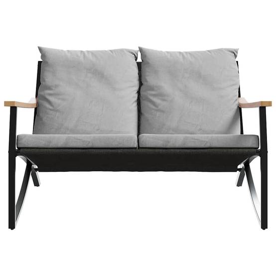 Banc de jardin | Banquette De Jardin | Banc Extérieur avec coussins 120 cm noir acier Maison Chic - Image 5
