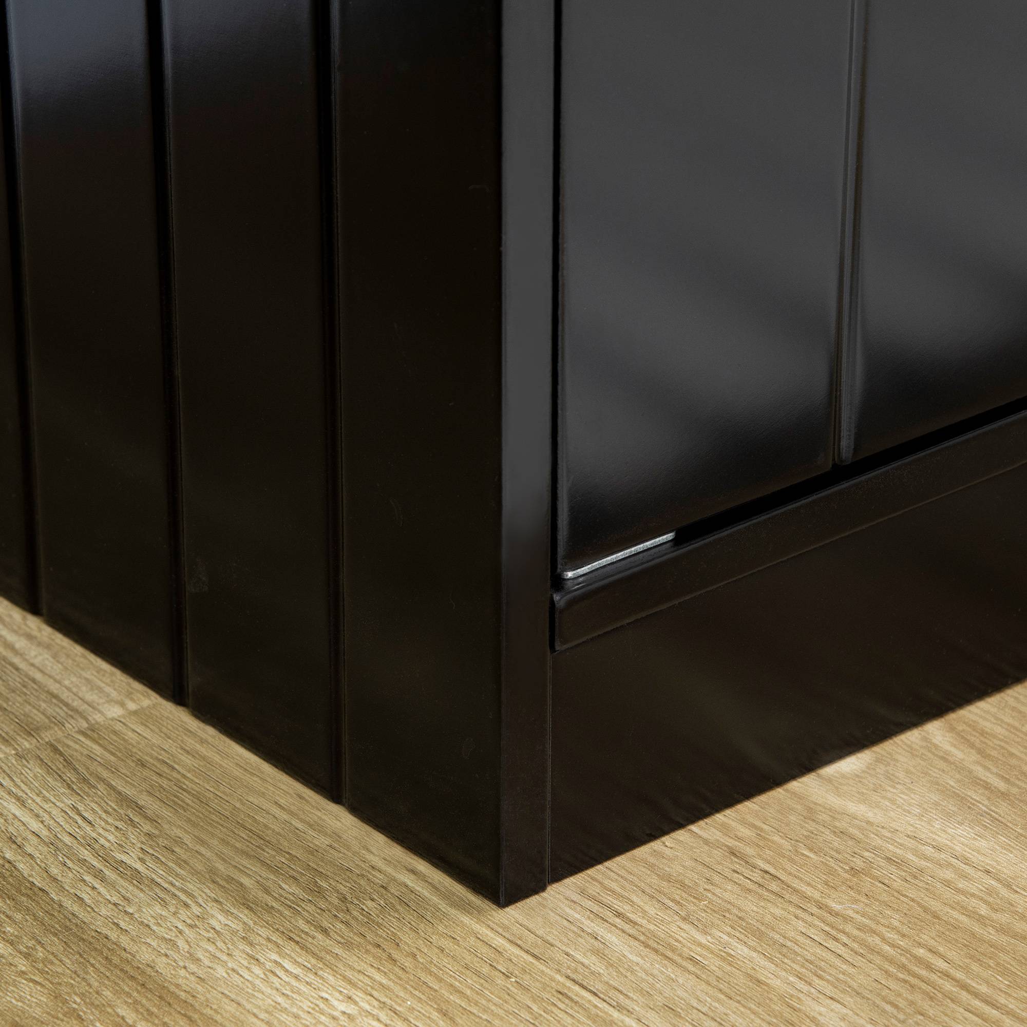 Station de nourriture pour chien avec 2 bols en inox, bois, noir, 60 x 30 x 35.5 cm - PANGIVO - Image 8