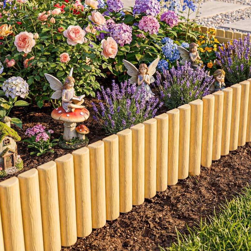 Clôture jardin bois naturel 176 x 2.7 x 30 cm - PANGIVO - Image 2