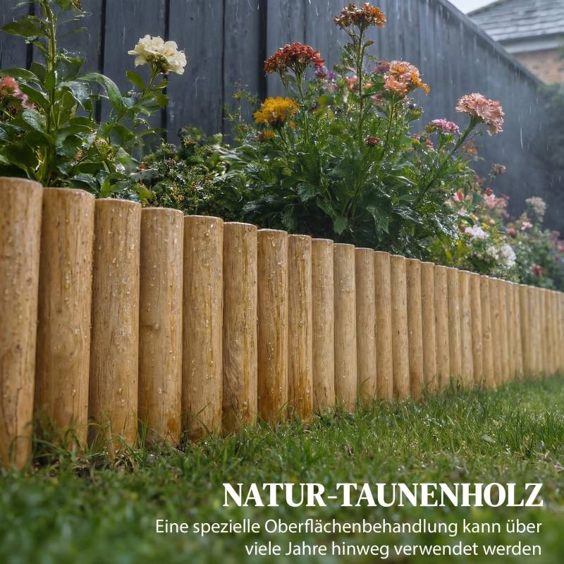 Clôture jardin bois naturel 176 x 2.7 x 30 cm - PANGIVO - Image 4