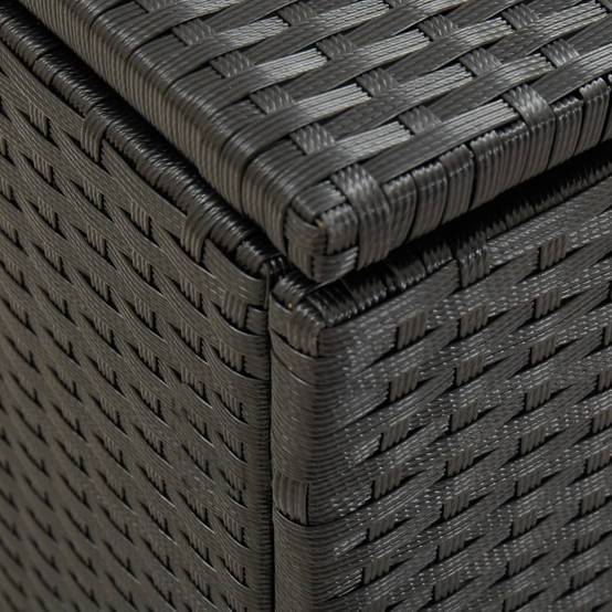 Coffre boîte meuble de jardin rangement résine tressée 100 x 50 x 50 cm noir - Image 6