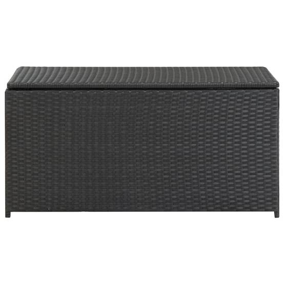 Coffre boîte meuble de jardin rangement résine tressée 100 x 50 x 50 cm noir - Image 2