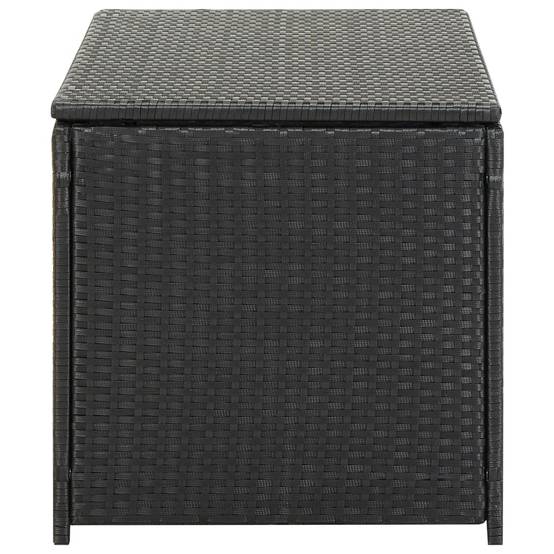Coffre boîte meuble de jardin rangement résine tressée 100 x 50 x 50 cm noir - Image 3
