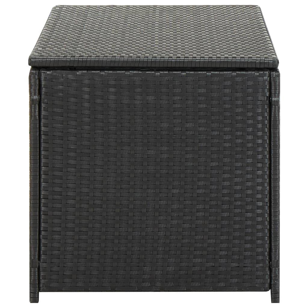 Coffre boîte meuble de jardin rangement résine tressée 100 x 50 x 50 cm noir - Image 3