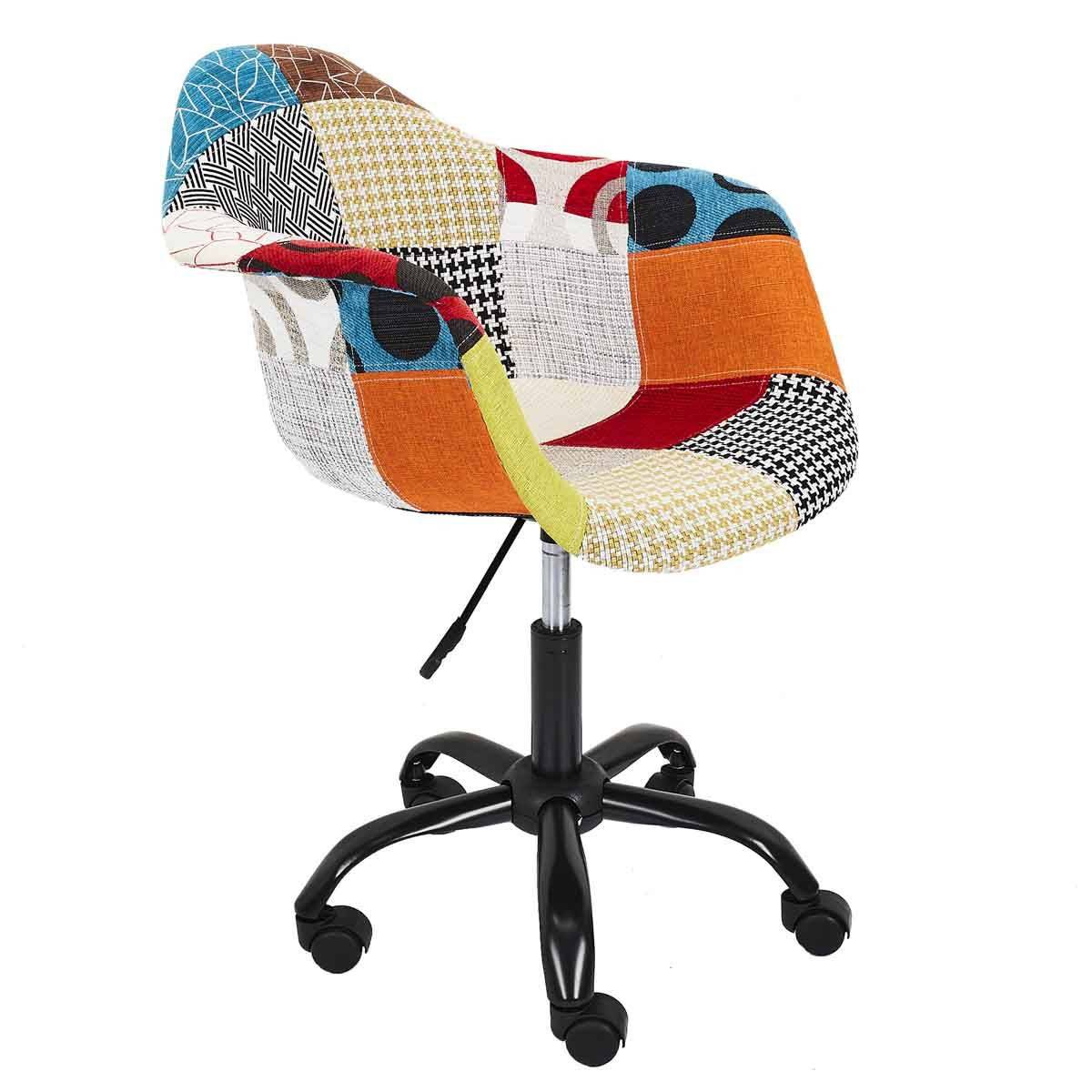 The Home Deco Factory - Fauteuil de Bureau "Patchwork" 86cm Multicolore - Image 1