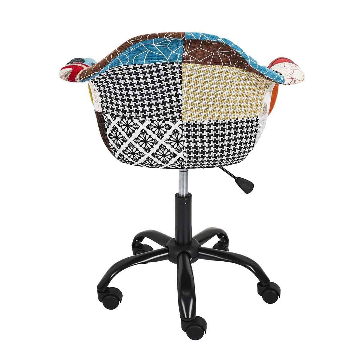 The Home Deco Factory - Fauteuil de Bureau "Patchwork" 86cm Multicolore - Image 4