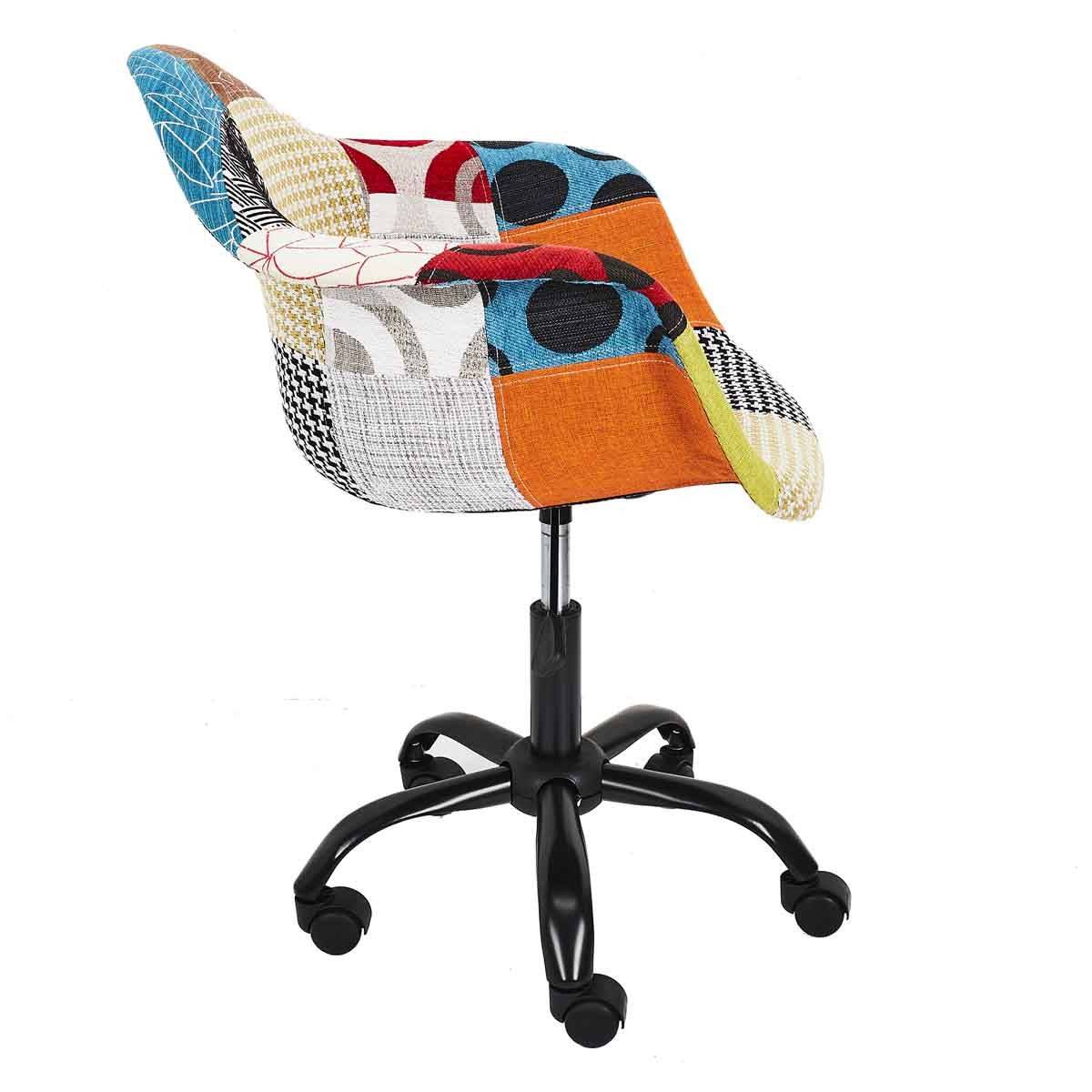 The Home Deco Factory - Fauteuil de Bureau "Patchwork" 86cm Multicolore - Image 2