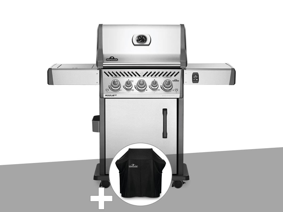 Napoleon - Barbecue à gaz Rogue SE 425 inox 3 brûleurs + Housse de protection - Napoleon