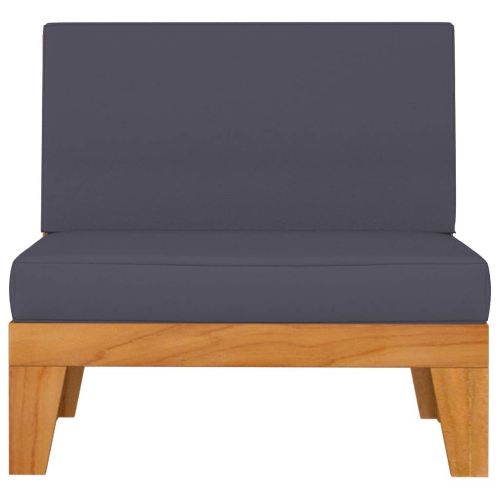 Helloshop26 - Salon de jardin meuble d'extérieur ensemble de mobilier 3 pièces avec coussins bois d'acacia solide - Imagen 4