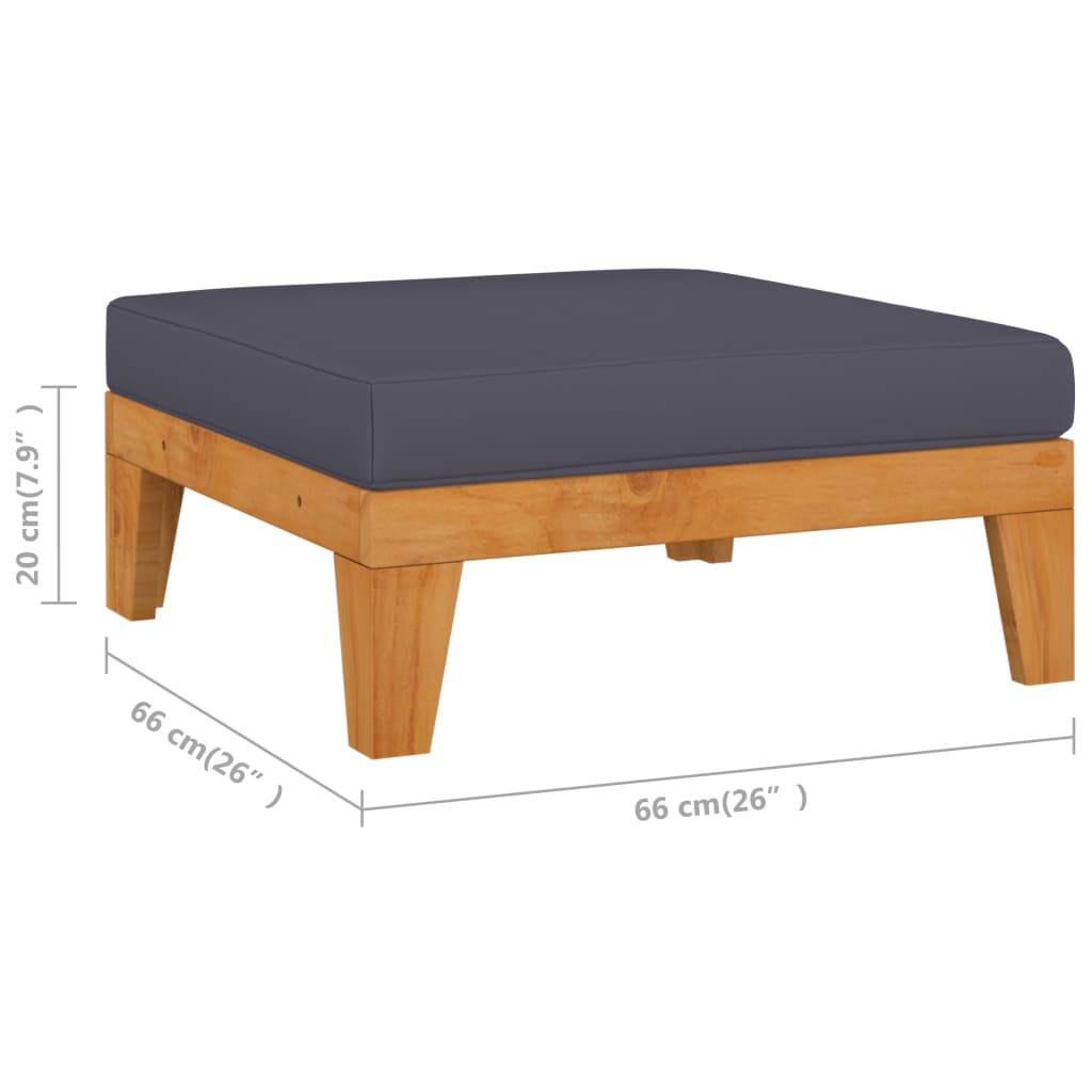 Helloshop26 - Salon de jardin meuble d'extérieur ensemble de mobilier 3 pièces avec coussins bois d'acacia solide - Imagen 6