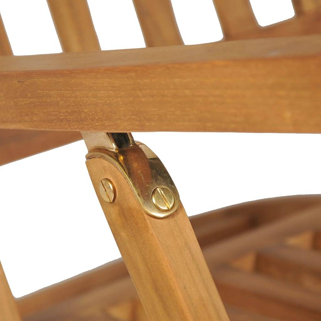 Helloshop26 - Lot de chaises de terrasse avec repose-pied bois de teck solide - Imagen 8